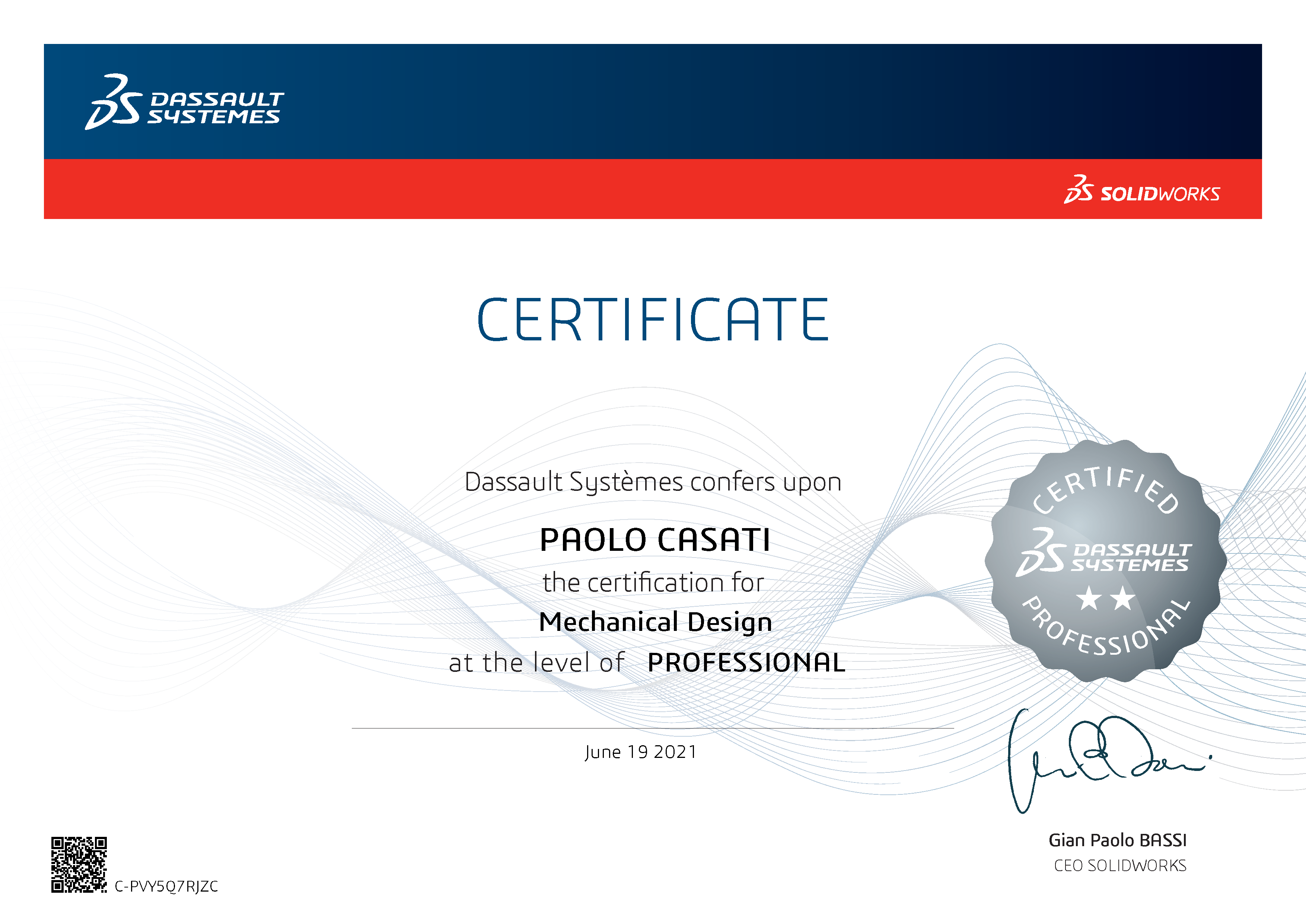 Paolo Casati - CSWP Certification